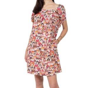 UNCLE FRANK colorful Many faces dress size small NWT